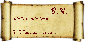 Bódi Márta névjegykártya
